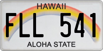 HI license plate FLL541