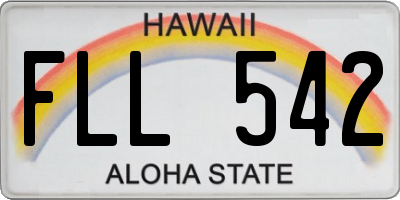 HI license plate FLL542