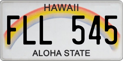 HI license plate FLL545