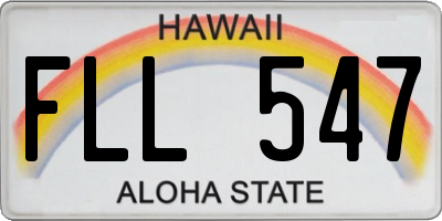 HI license plate FLL547
