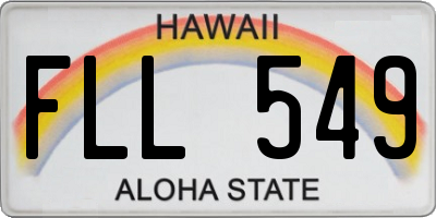 HI license plate FLL549