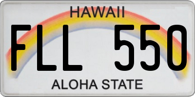 HI license plate FLL550