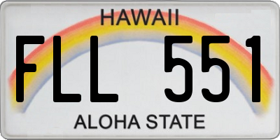 HI license plate FLL551