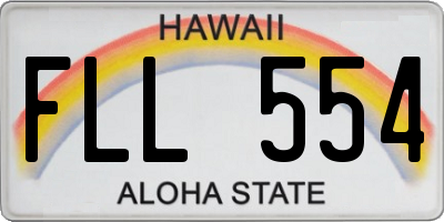 HI license plate FLL554