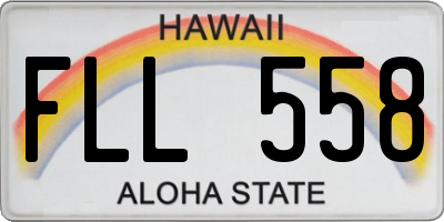 HI license plate FLL558