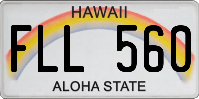 HI license plate FLL560