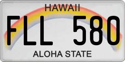 HI license plate FLL580