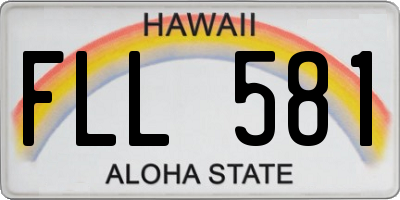 HI license plate FLL581