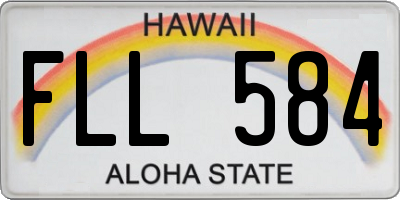 HI license plate FLL584