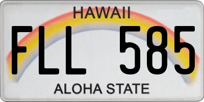 HI license plate FLL585