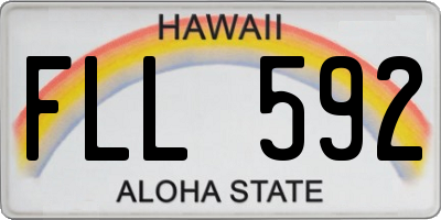 HI license plate FLL592