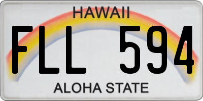 HI license plate FLL594