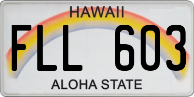 HI license plate FLL603