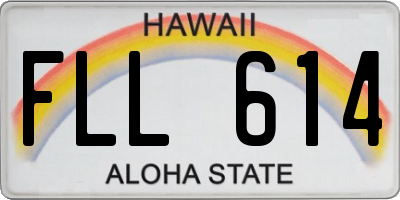 HI license plate FLL614