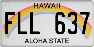 HI license plate FLL637