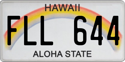 HI license plate FLL644