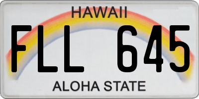 HI license plate FLL645