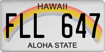 HI license plate FLL647
