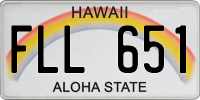 HI license plate FLL651