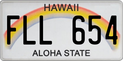HI license plate FLL654