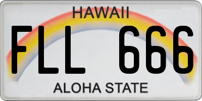 HI license plate FLL666