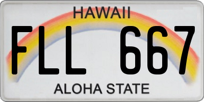 HI license plate FLL667