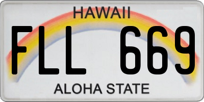 HI license plate FLL669
