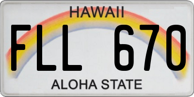 HI license plate FLL670