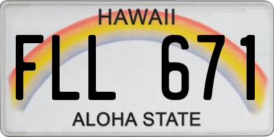 HI license plate FLL671