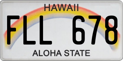 HI license plate FLL678