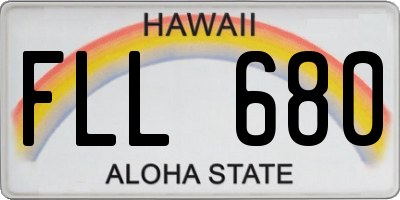 HI license plate FLL680