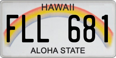 HI license plate FLL681