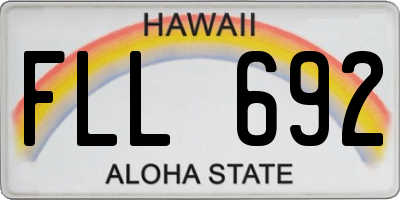 HI license plate FLL692