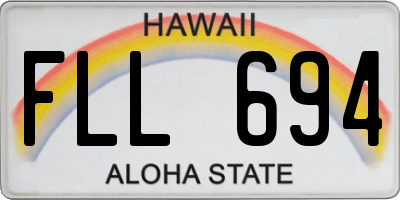 HI license plate FLL694