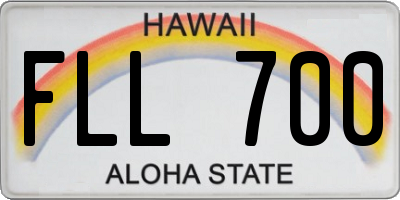 HI license plate FLL700
