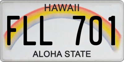HI license plate FLL701