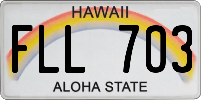 HI license plate FLL703