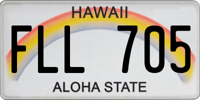 HI license plate FLL705