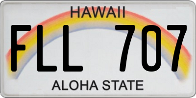 HI license plate FLL707