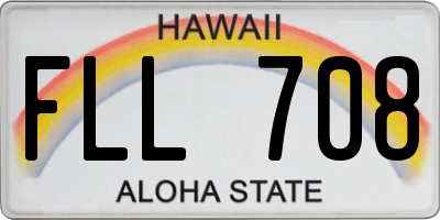 HI license plate FLL708