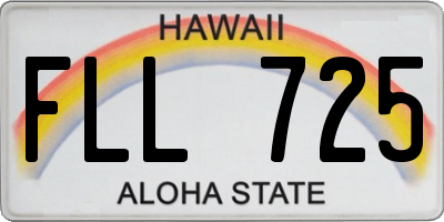 HI license plate FLL725
