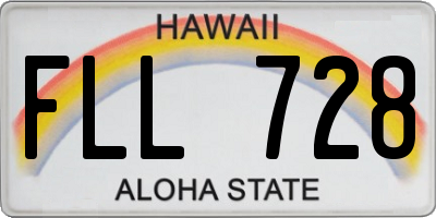 HI license plate FLL728