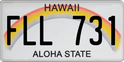 HI license plate FLL731