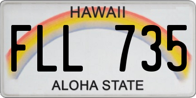 HI license plate FLL735