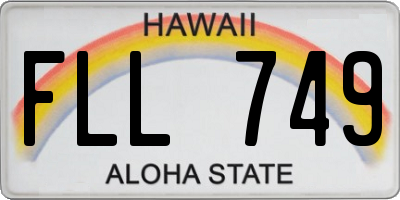 HI license plate FLL749