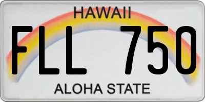 HI license plate FLL750