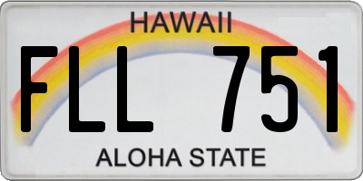HI license plate FLL751