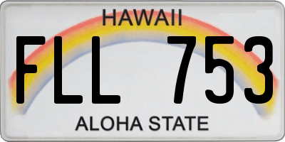 HI license plate FLL753