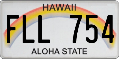 HI license plate FLL754