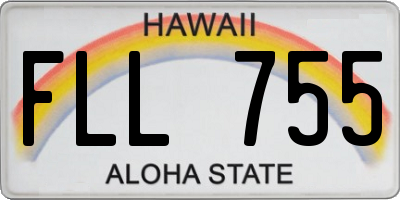 HI license plate FLL755
